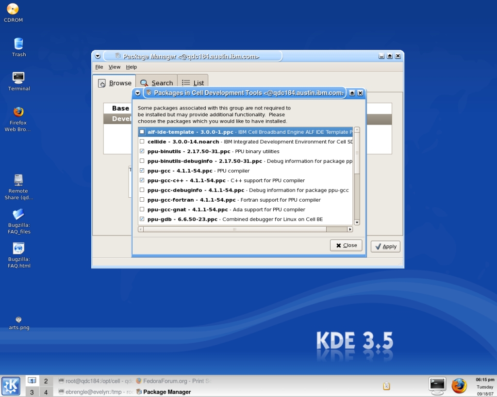 Cell Development Tools optional packages