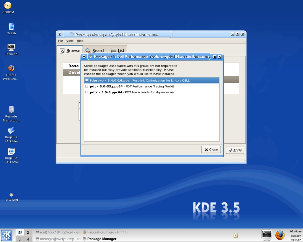 Cell Performance Tools optional packages