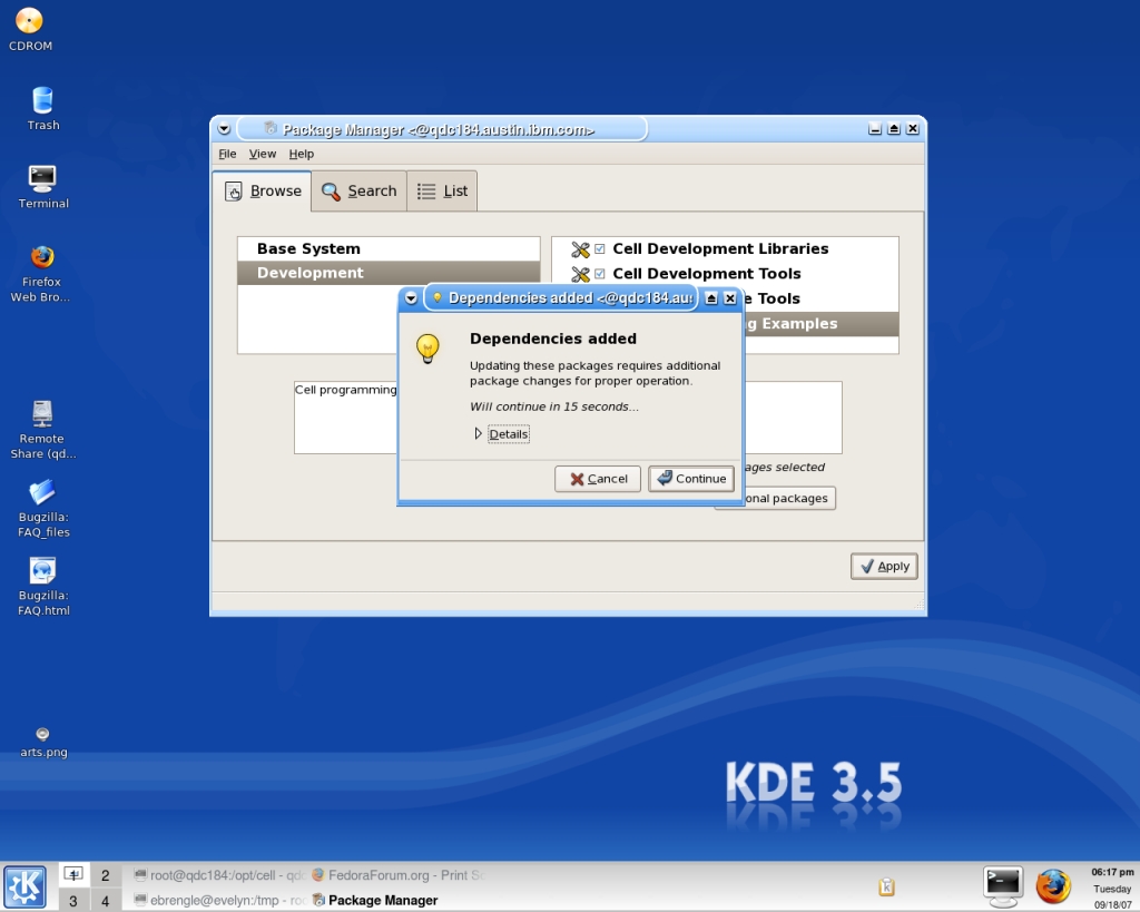 Dependencies added window