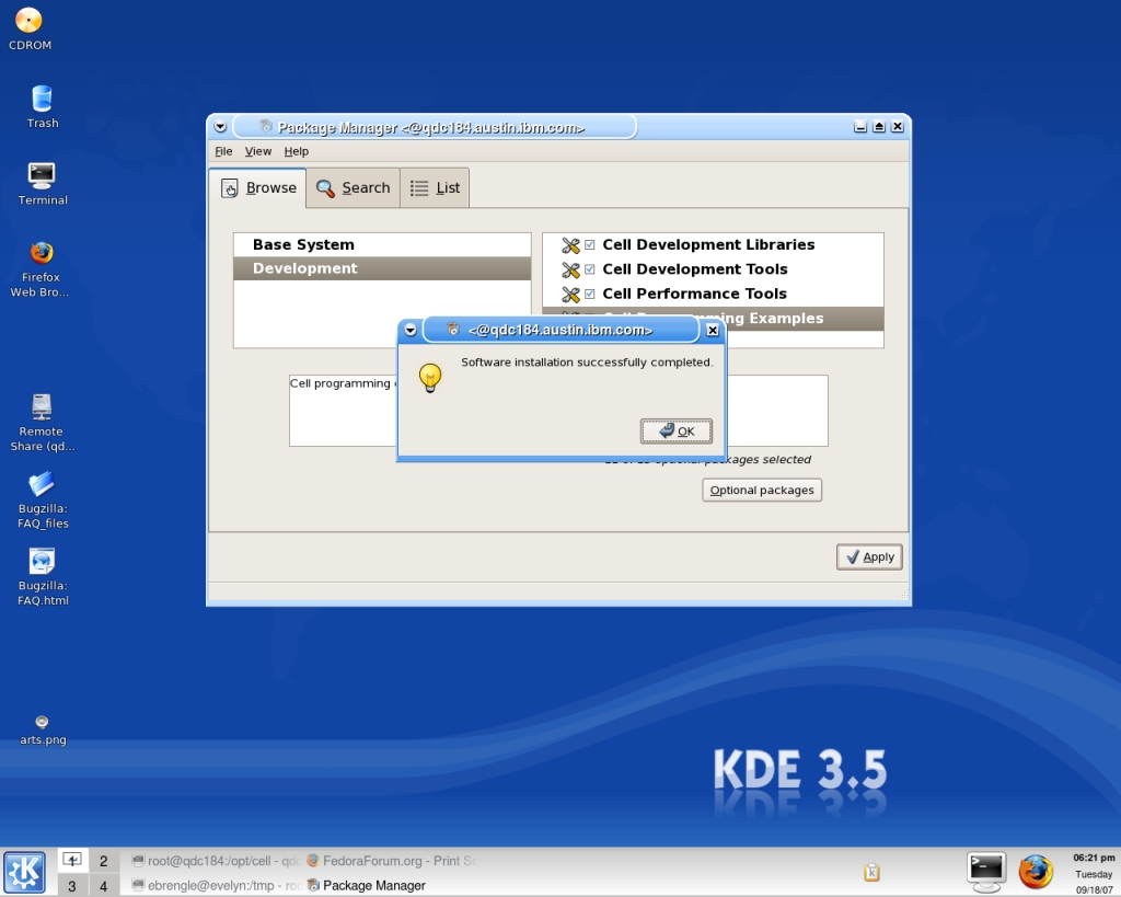 Installation success