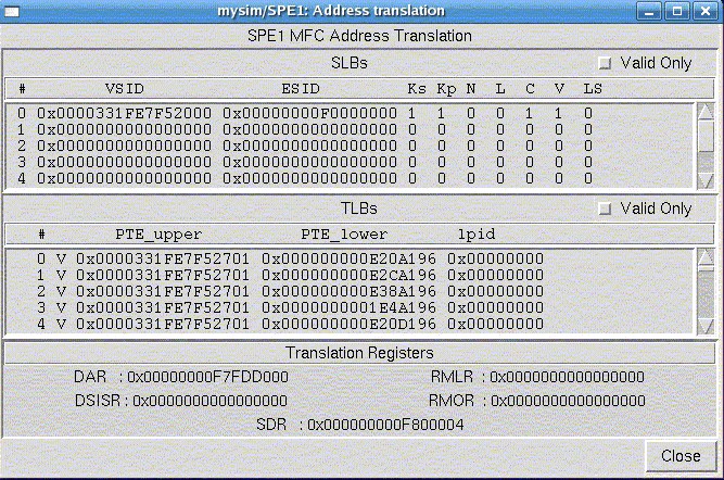 SPE MFC address translation window